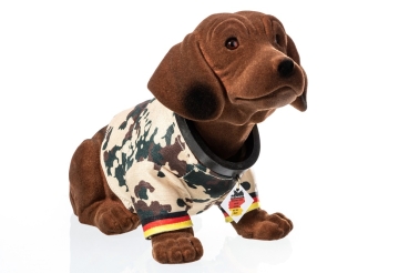 Wackeldackel groß 29 cm im Bundeswehr-Shirt Tropentarn - mit Echtheits-Zertifikat